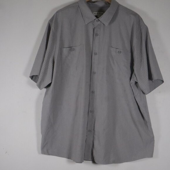 Orvis Classic Collection Mens Gray Plaid Short Sleeve Button-Down Shirt XXL - Picture 1 of 16